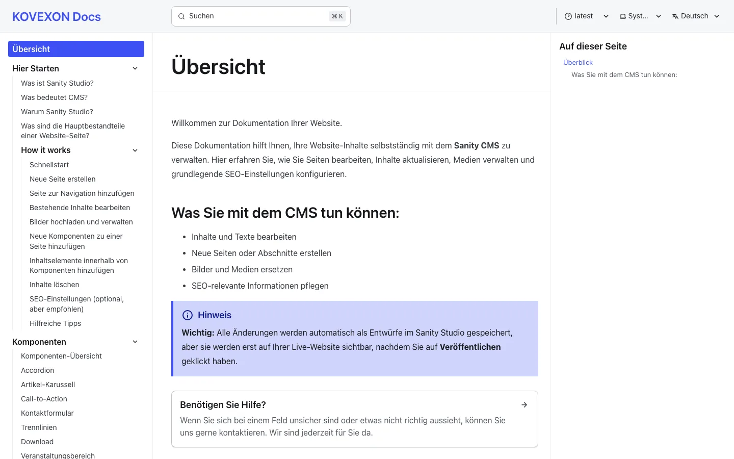 Bilingual client docs for Sanity-powered websites
